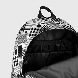Рюкзак Современный черно белый геометрический узор, цвет: 3D-принт — фото 2