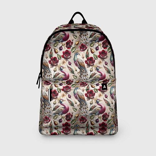 Рюкзак Цветочный паттерн с павлинами / 3D-принт – фото 3