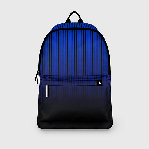 Рюкзак Полосатый градиент сине-чёрный / 3D-принт – фото 3