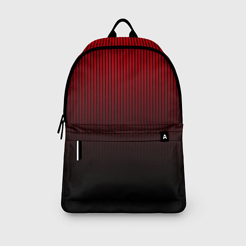 Рюкзак Красно-чёрный градиент в полоску / 3D-принт – фото 3