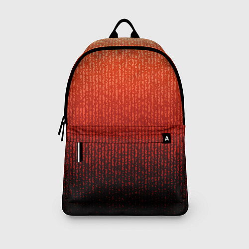 Рюкзак Полосатый градиент оранжево-красный в чёрный / 3D-принт – фото 3