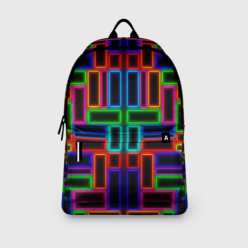 Рюкзак Цветные светящиеся прямоугольники / 3D-принт – фото 3