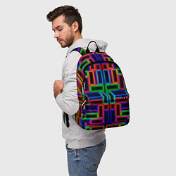 Рюкзак Цветные светящиеся прямоугольники, цвет: 3D-принт — фото 2