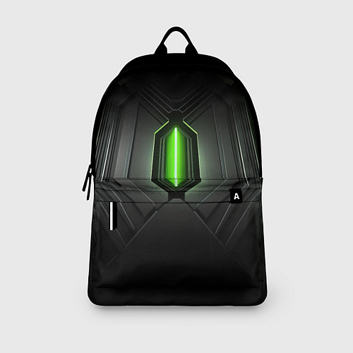 Рюкзак Яркая зеленая люминисцентная лампа на тёмном в сти / 3D-принт – фото 3