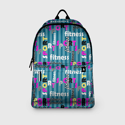 Рюкзак Текстовый спортивный узор полосатый яркий / 3D-принт – фото 3