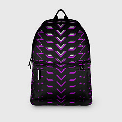 Рюкзак Розово-белые полосы на чёрном фоне, цвет: 3D-принт — фото 2