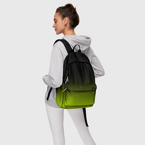 Рюкзак Чёрно-салатовый градиент / 3D-принт – фото 6