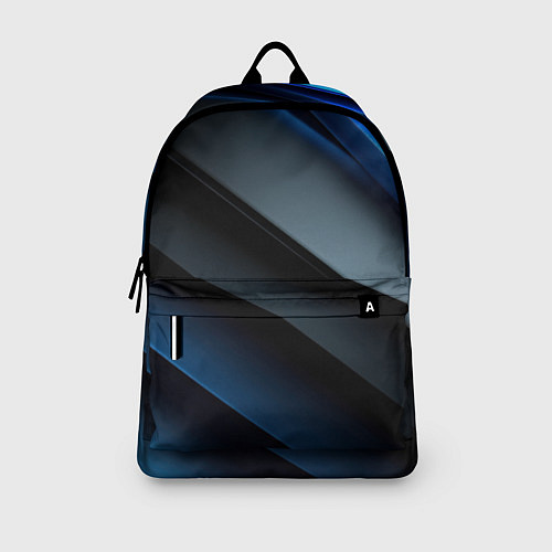 Рюкзак Темная синяя стильная абстракция на черном фоне / 3D-принт – фото 3