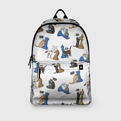 Рюкзак Котики и шахматы белый, цвет: 3D-принт — фото 2