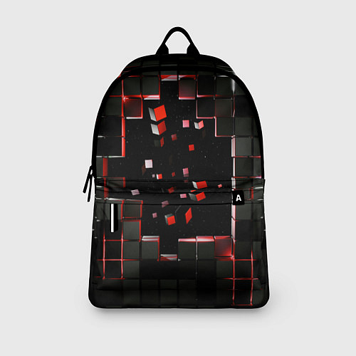 Рюкзак Окно в пространство - черно-красные кубы / 3D-принт – фото 3
