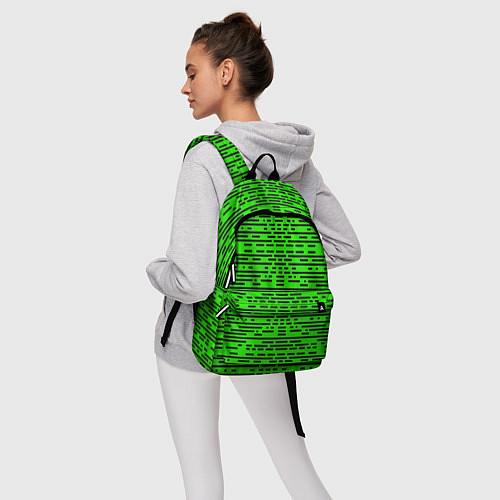 Рюкзак Чёрные полосы на зелёном фоне / 3D-принт – фото 6