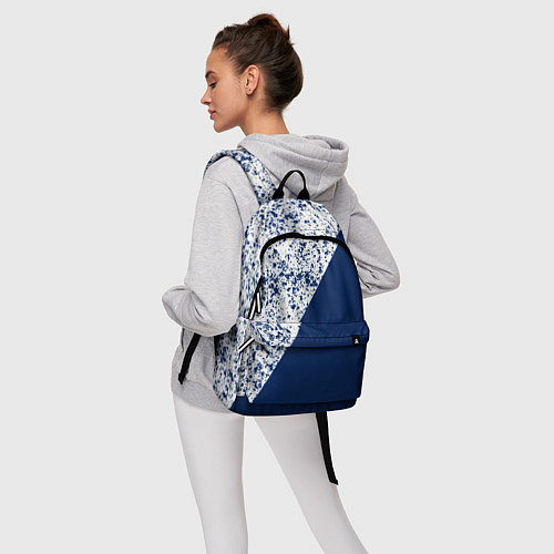 Рюкзак Сине-белый пополам / 3D-принт – фото 6