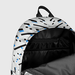 Рюкзак Black and blue stripes on a white background, цвет: 3D-принт — фото 2