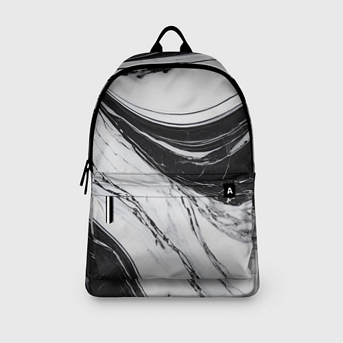 Рюкзак Мрамор черно-белый / 3D-принт – фото 3