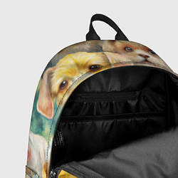 Рюкзак Красочный паттерн с щенками, цвет: 3D-принт — фото 2