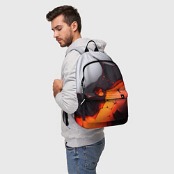 Рюкзак Объемная плита с красной лавой иллюстрация, цвет: 3D-принт — фото 2