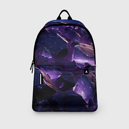 Рюкзак Фиолетовые неоновые камни со светом / 3D-принт – фото 3