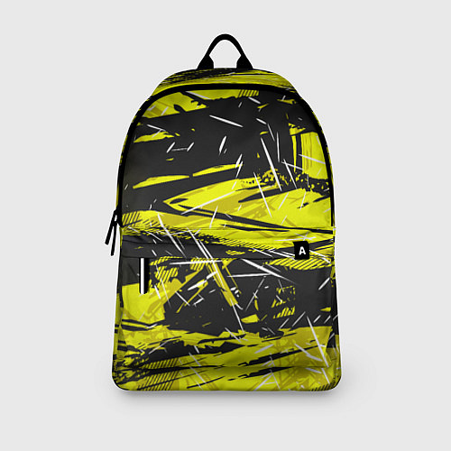 Рюкзак Yellow geometry - спортивный узор / 3D-принт – фото 3