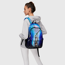 Рюкзак Кот-рыцарь с мечом экскалибур под молниями, цвет: 3D-принт — фото 2