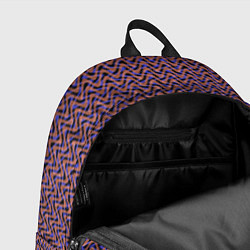 Рюкзак Фиолетово-коричневые волнистые линии, цвет: 3D-принт — фото 2