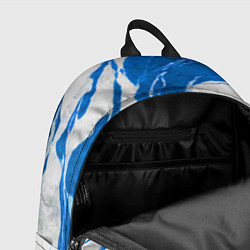Рюкзак Бело-синий мрамор, цвет: 3D-принт — фото 2