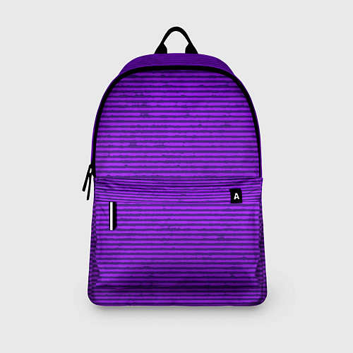 Рюкзак Сочный фиолетовый в полоску / 3D-принт – фото 3