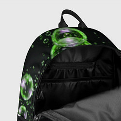 Рюкзак Зеленые пузыри на черном, цвет: 3D-принт — фото 2