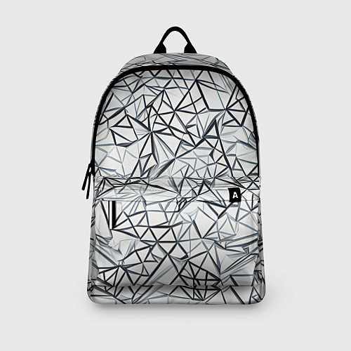 Рюкзак Чёрные хаотичные линии на белом фоне / 3D-принт – фото 3