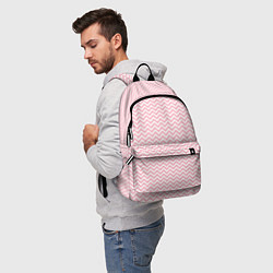 Рюкзак Белый в розовые ломаные полосы, цвет: 3D-принт — фото 2