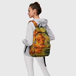 Рюкзак Зелено-оранжевый фрактал, цвет: 3D-принт — фото 2