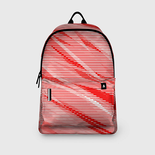 Рюкзак Полосатый красно-белый / 3D-принт – фото 3