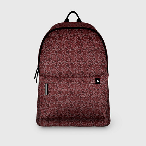 Рюкзак Тёмный красно-коричневый узорный / 3D-принт – фото 3