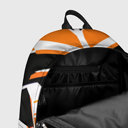 Рюкзак Чёрно-оранжевые широкие линии на белом фоне, цвет: 3D-принт — фото 2