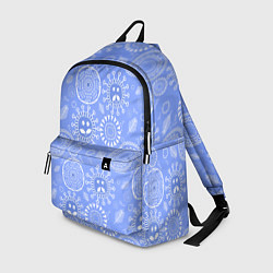 Рюкзак Синие цветочные рожицы, цвет: 3D-принт