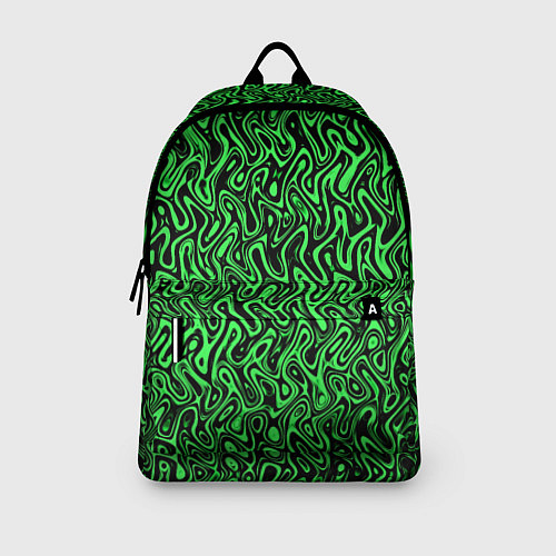 Рюкзак Чёрно-зелёный абстрактный узор / 3D-принт – фото 3