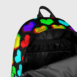 Рюкзак Сердечки глитч паттерн, цвет: 3D-принт — фото 2
