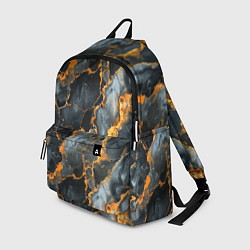 Рюкзак Черный мрамор с золотом, цвет: 3D-принт