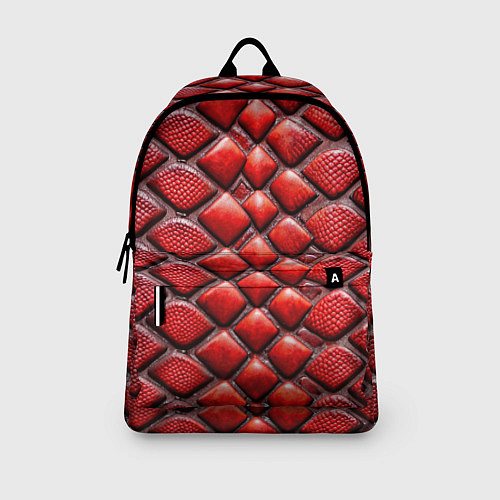 Рюкзак Змеиная объемная текстурная красная кожа / 3D-принт – фото 3