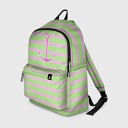 Рюкзак Якори на зелено-розовом, цвет: 3D-принт