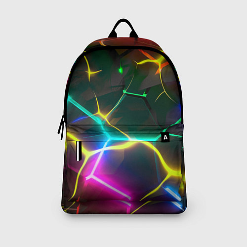Рюкзак Яркие неоновые радужные разбитые плиты / 3D-принт – фото 3