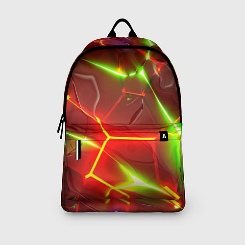 Рюкзак Неоновые красные плиты с ярким светом / 3D-принт – фото 3