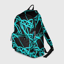 Рюкзак Ярко голубые линии, цвет: 3D-принт