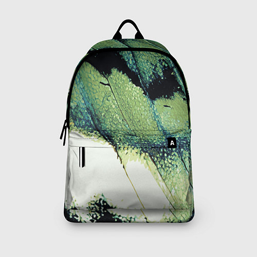 Рюкзак Зелено-черные пятна на светлом / 3D-принт – фото 3