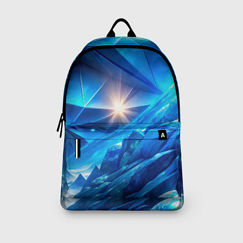 Рюкзак Синяя объемная абстракция со вспышкой / 3D-принт – фото 3