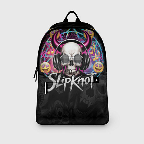 Рюкзак Slipknot на фоне черепа демона с рогами в очках / 3D-принт – фото 3