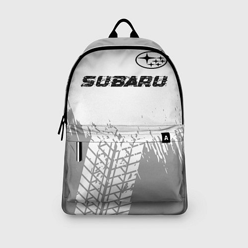 Рюкзак Subaru speed на светлом фоне со следами шин посере / 3D-принт – фото 3