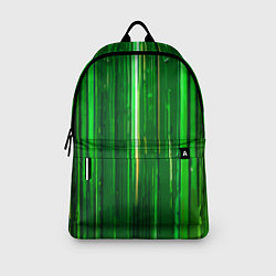 Рюкзак Вертикальные зелёные линии на чёрном фоне, цвет: 3D-принт — фото 2
