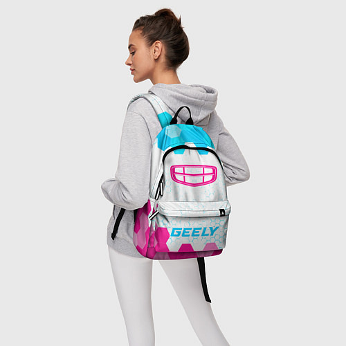 Рюкзак Geely neon gradient style по-центру / 3D-принт – фото 6