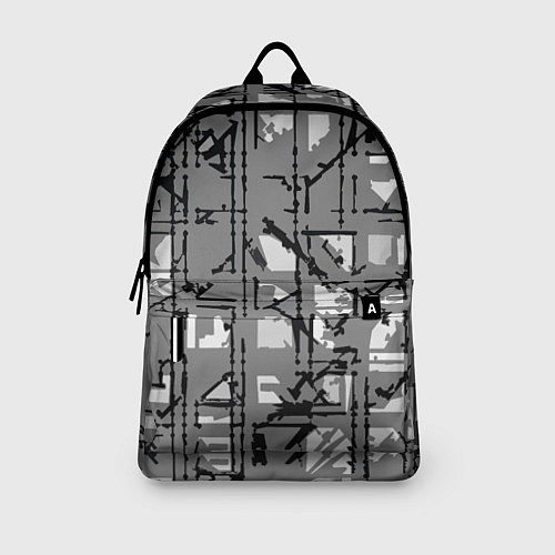 Рюкзак Тёмный серый простая абстракция / 3D-принт – фото 3