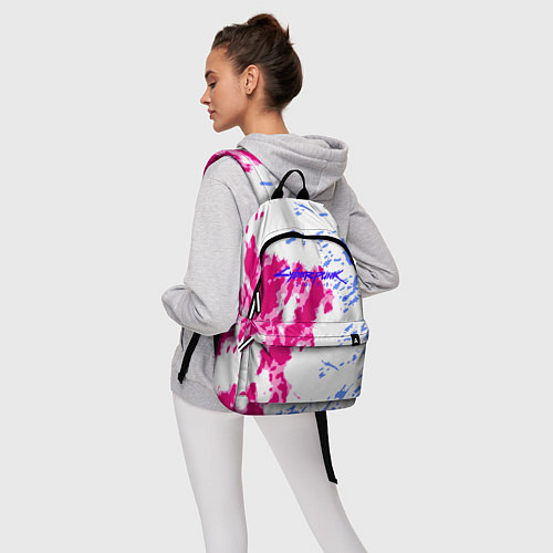 Рюкзак Cyberpunk 2077 неоновые краски / 3D-принт – фото 6